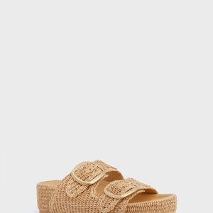 NWT Loeffler Randall Natural Chunky Woven Raffia Sandals